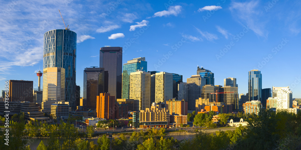 Obraz premium The City of Calgary Skyline at Sunrise