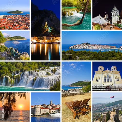 Fototapeta Naklejka Na Ścianę i Meble -  Collage of Croatia travel images
