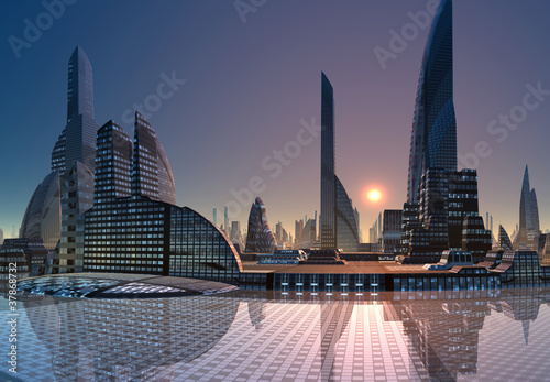 Fototapeta Naklejka Na Ścianę i Meble -  Anea - Modern City Skyline