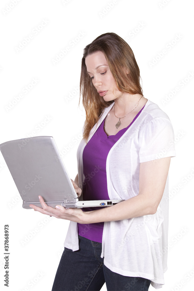 Beautiful Girl Holding a Laptop Beautiful Girl Holding a Laptop