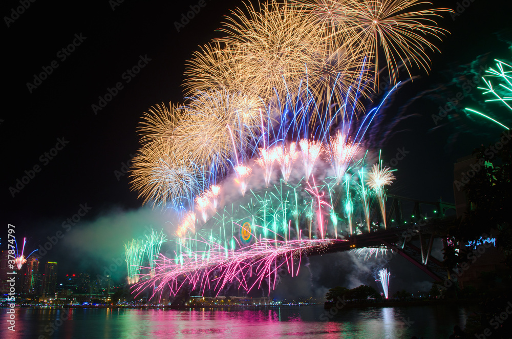 Obraz premium Sydney Harbour Sylwester NYE Fireworks