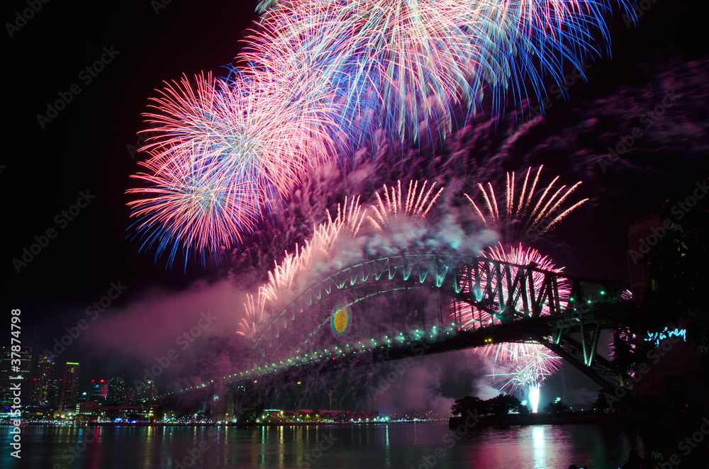 Fototapeta premium Sydney Harbour Sylwester NYE Fireworks