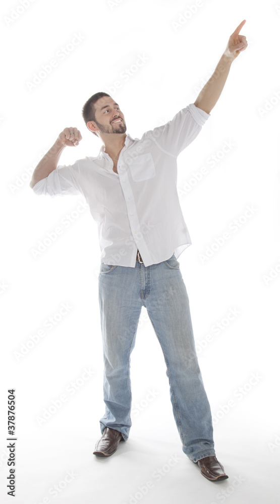 male pointing male pointing