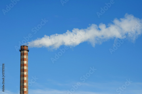 Industrial smoking chimney
