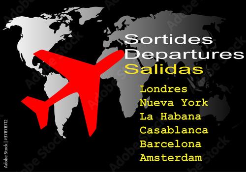 Fondo abstracto  de salidas en el aeropuerto