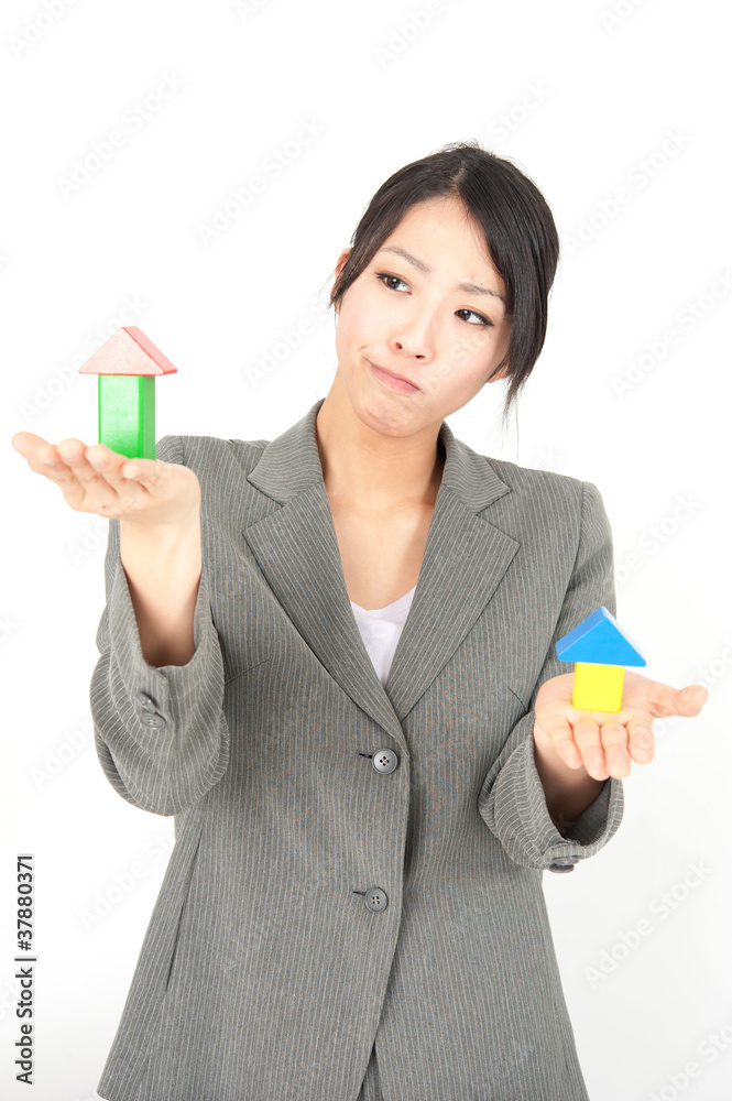 asian businesswoman taking small house asian businesswoman taking small house