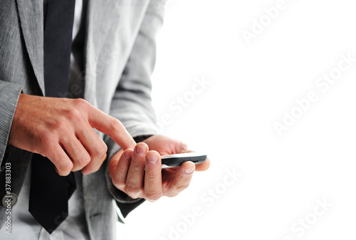 businesman with a smart phone, Closeup of hands