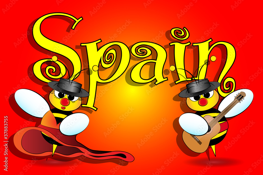 Spanish card with bees