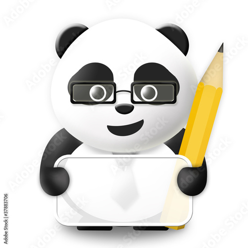 Fototapeta Naklejka Na Ścianę i Meble -  Business Panda with empty board