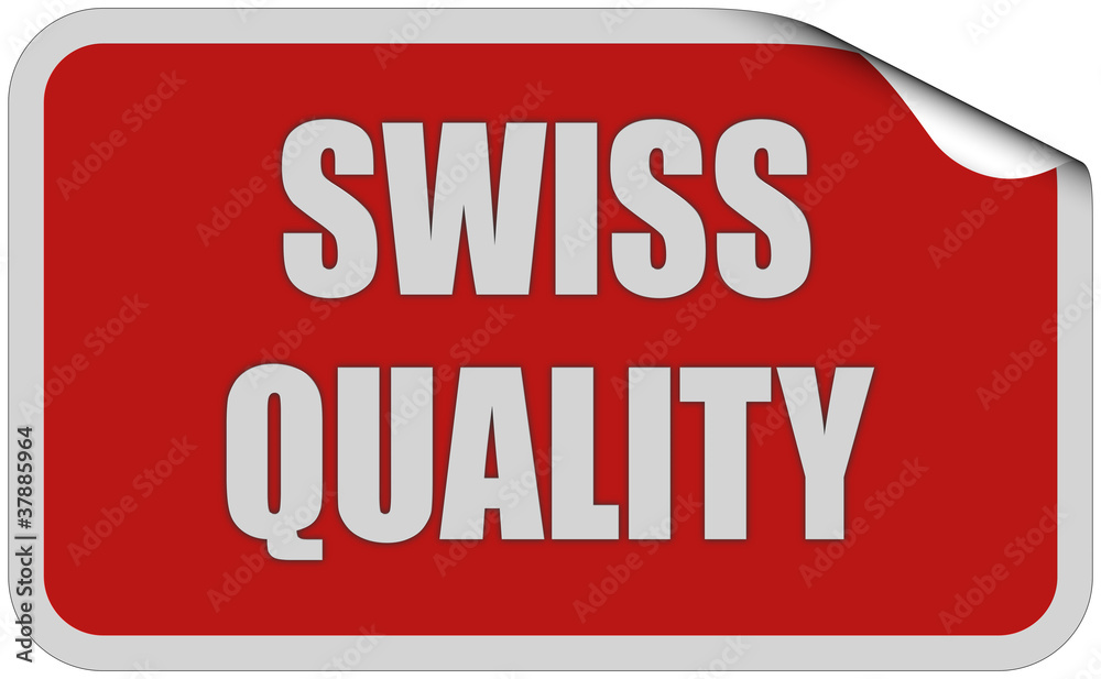 Sticker rot eckig curl oben SWISS QUALITY Sticker rot eckig curl oben SWISS QUALITY