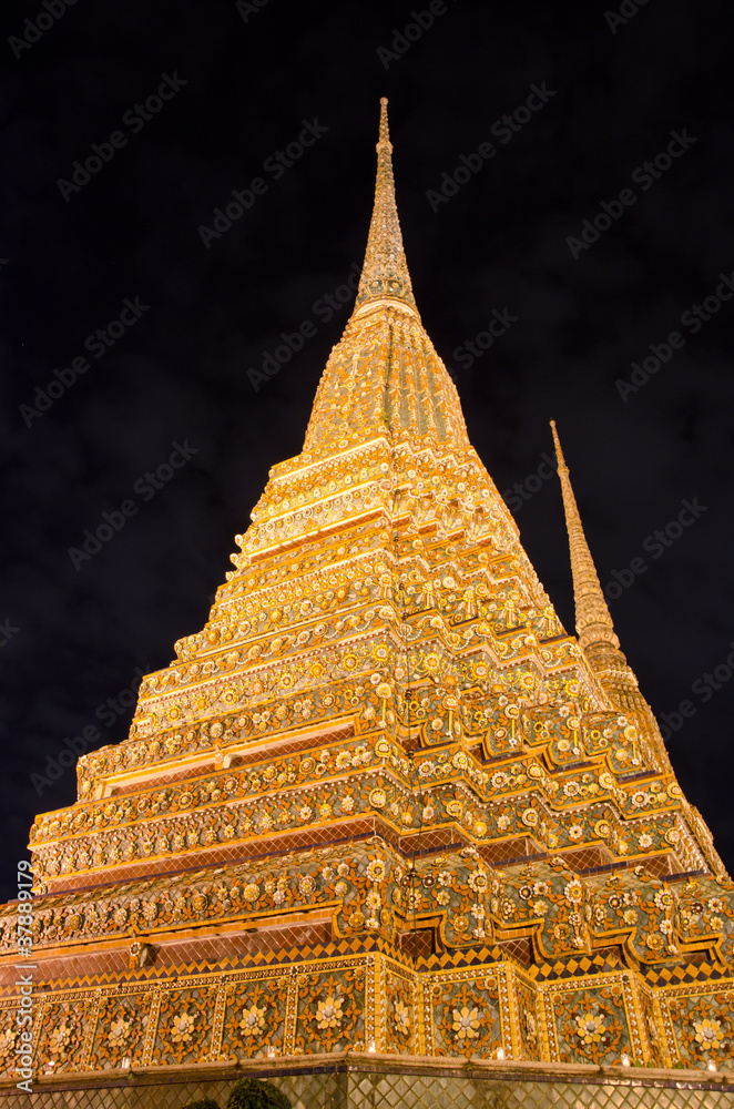 Pagoda at Wat Po temple in Bangkok, Thailand