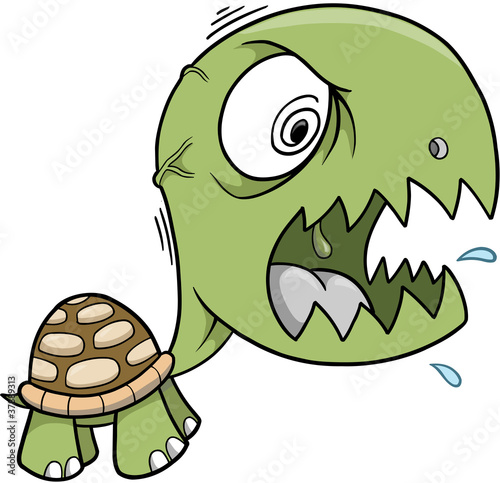 Crazy Insane Turtle Vector Illustration
