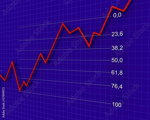 3d graph showing rise in profits or earnings photo