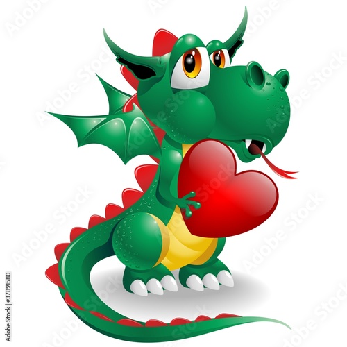 Drago Cucciolo Amore-Baby Dragon Love Symbol 2012-Vector © BluedarkArt