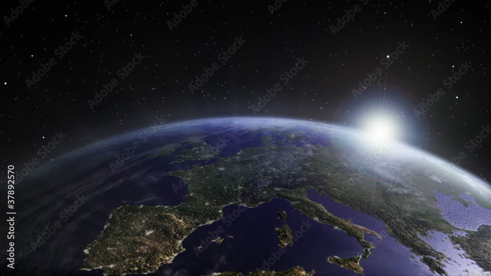 Earth sunrise Europe