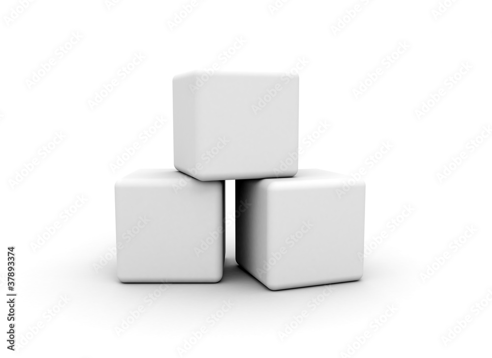 blank cubes on white background blank cubes on white background