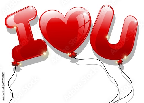 Auguri San Valentino Palloncini-I Love You Balloons-Vector