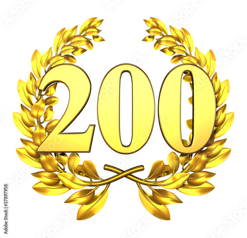 200 twohundred number laurel wreath