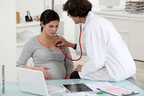 Pregnant woman at a doctor's surgery