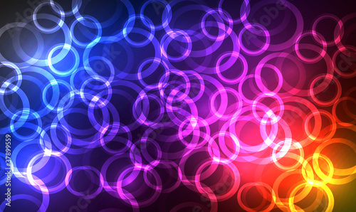 Vector colorful glowing circle vector background.