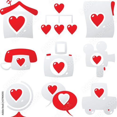 icons with hearts