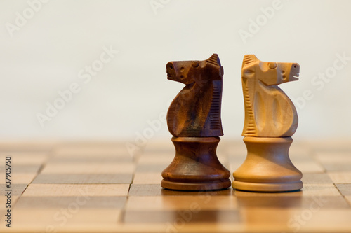 two knights on a chessboard