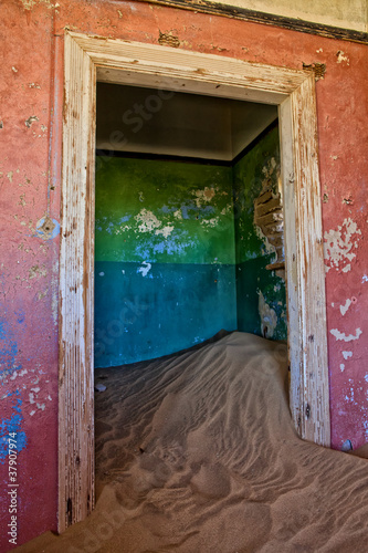 house full of sand in kolmanskop namibia africa © photogallet