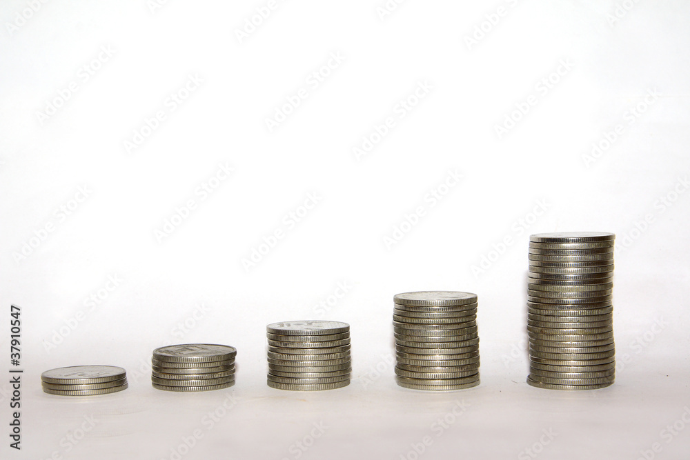 Silver Money Coin Stacks Silver Money Coin Stacks
