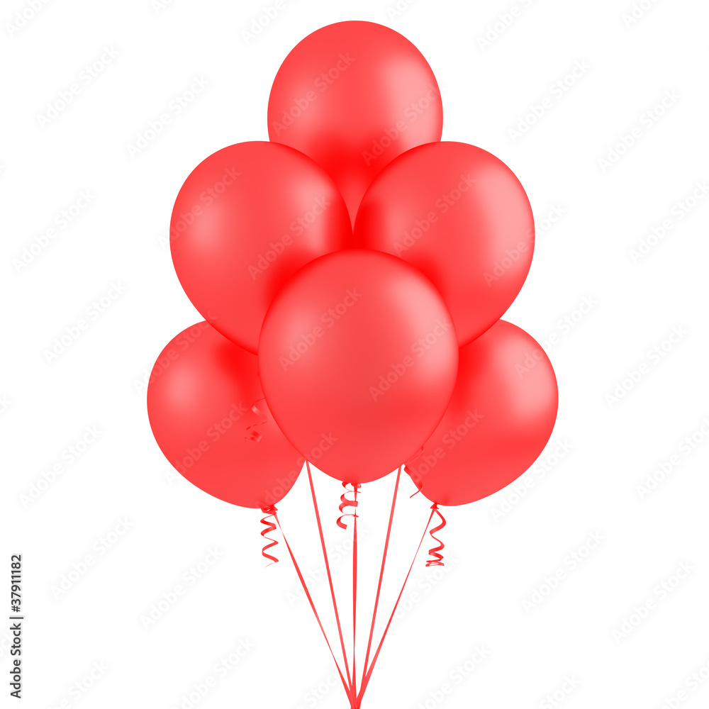 Party red flying balloons