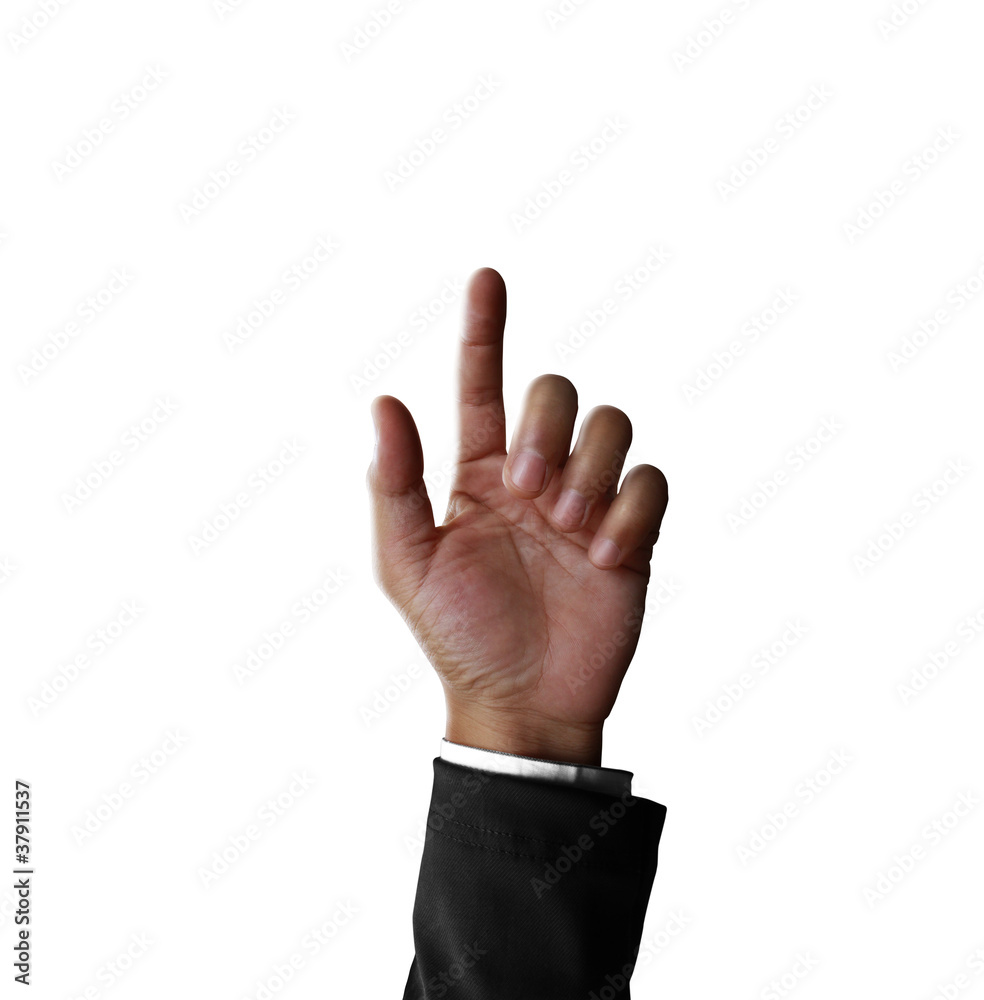 Hand simulating pressing a button Hand simulating pressing a button