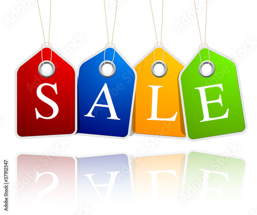 Sale labels in different color