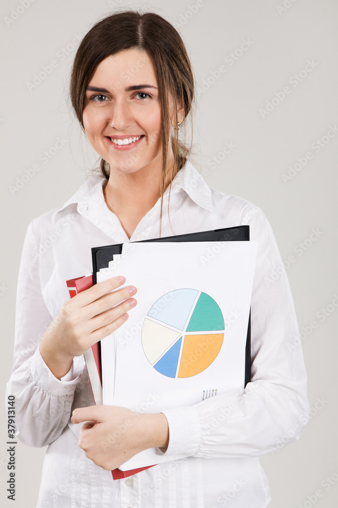 Young beautiful woman with business documents Young beautiful woman with business documents