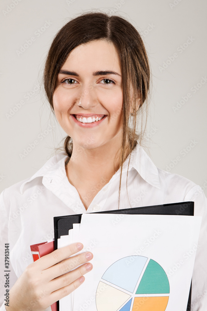 Young beautiful woman with business documents Young beautiful woman with business documents