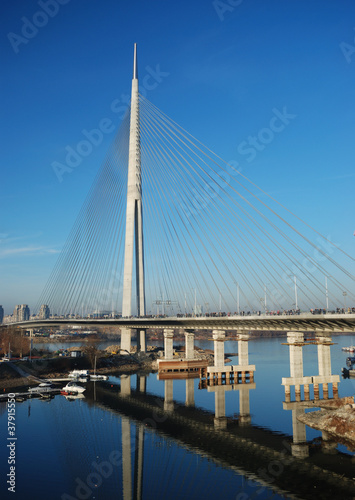Pylon bridge over Ada, Belgrade - Serbia