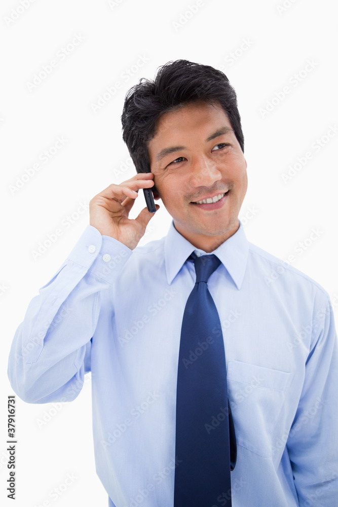 Portrait of a businessman making a phone call Portrait of a businessman making a phone call