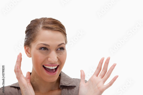 Cheerful excited woman
