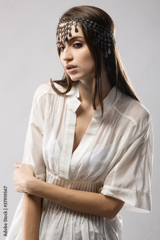 Fashion model in stylish dress Fashion model in stylish dress
