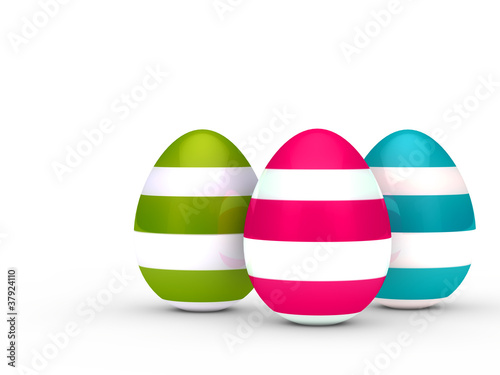drei bunte Ostereier