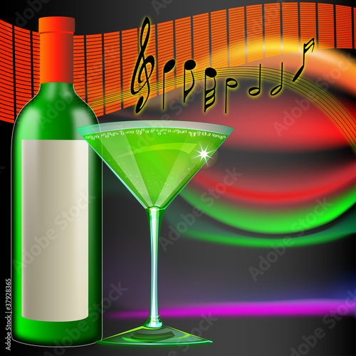 getränkekarte mit cocktail