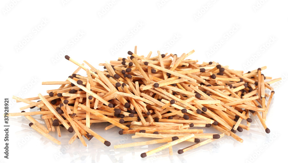 pile of matches isolated on white