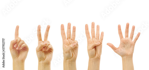 Counting woman hands (1 to 5)