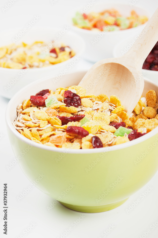 Cereal muesli with dried fruit Cereal muesli with dried fruit