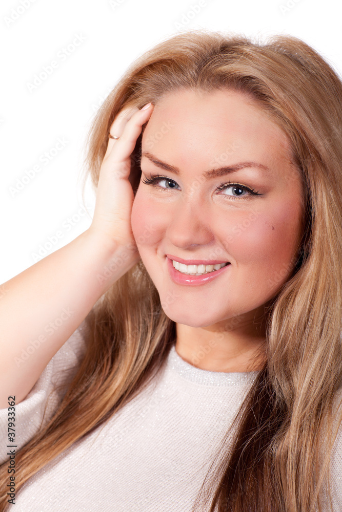 Young woman looking upwards. Young woman looking upwards.