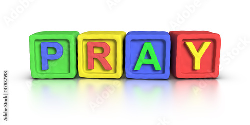 Bild auf Leinwand Play Blocks : PRAY