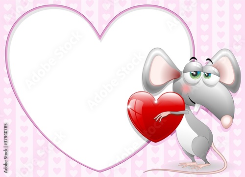 Topo Innamorato S.Valentino Sfondo-Cartoon Cat in Love-Vector