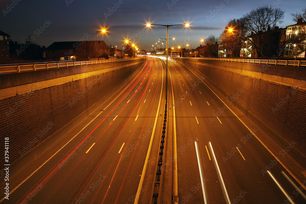 Fototapeta premium Traffic Road at Night