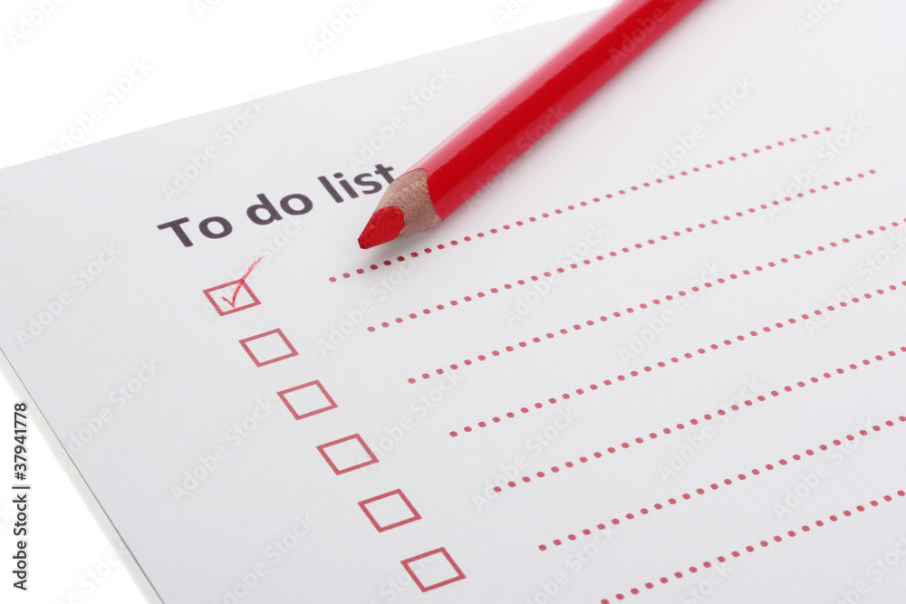 To do list with pencil closeup To do list with pencil closeup