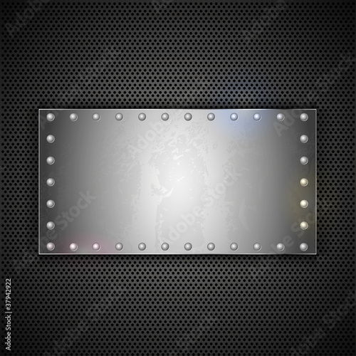 steel plate with place for your text. Vector metal background