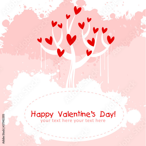 Valentine day pink love invitation card