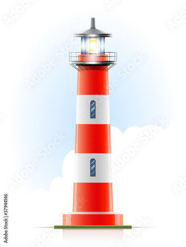 lighthouse marine signal vector illustration